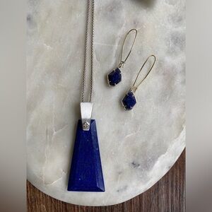 Kendra Scott Necklace and Earrings in Blue Lapis